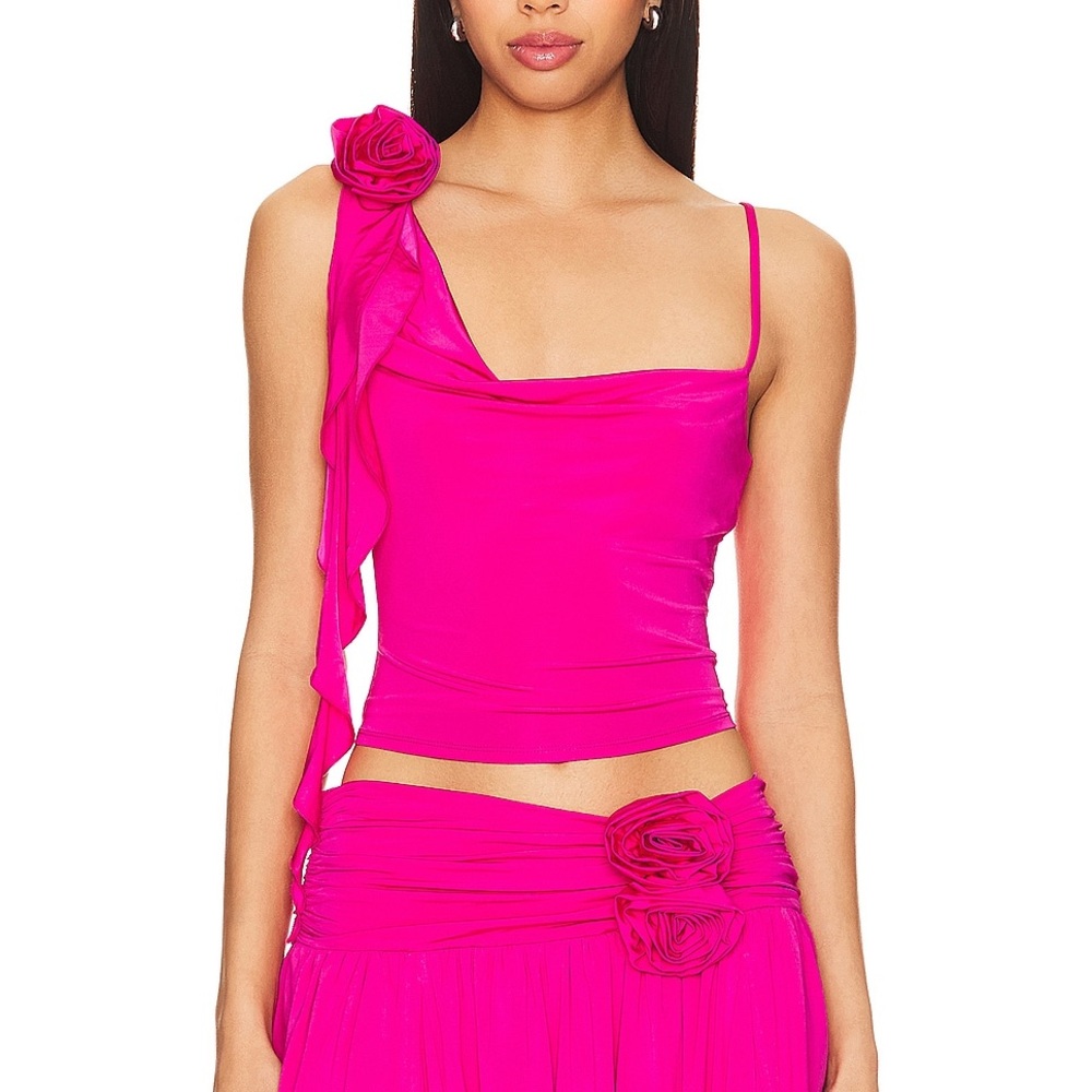 Lovers + Friends Pink One-Shoulder Top